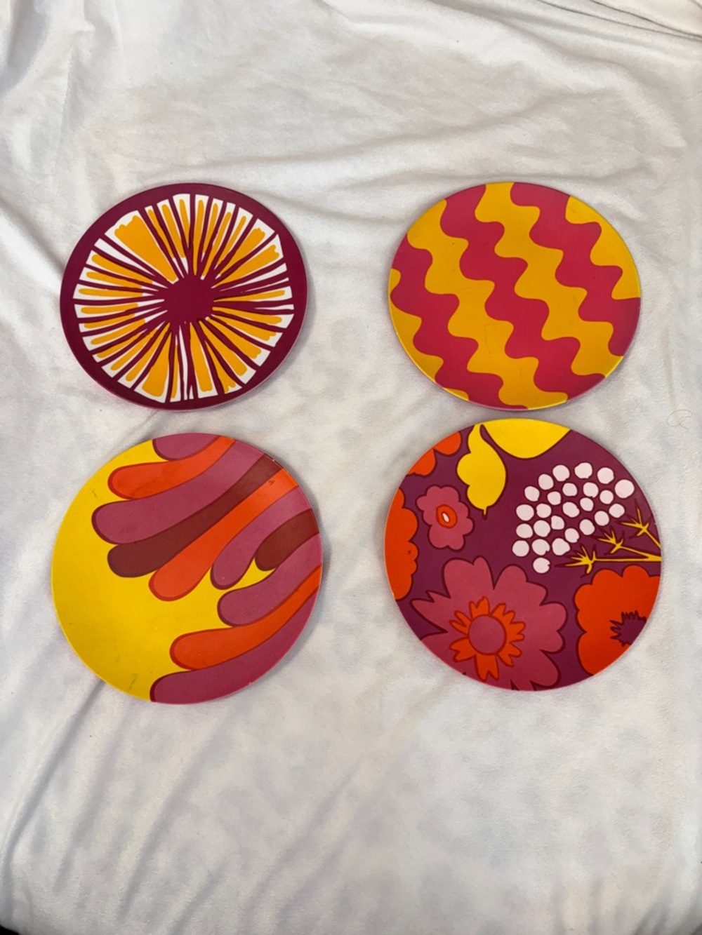 Quirky Marimekko Salad Plates Set Of 4 Melamine Nordic Mod Dishes Target